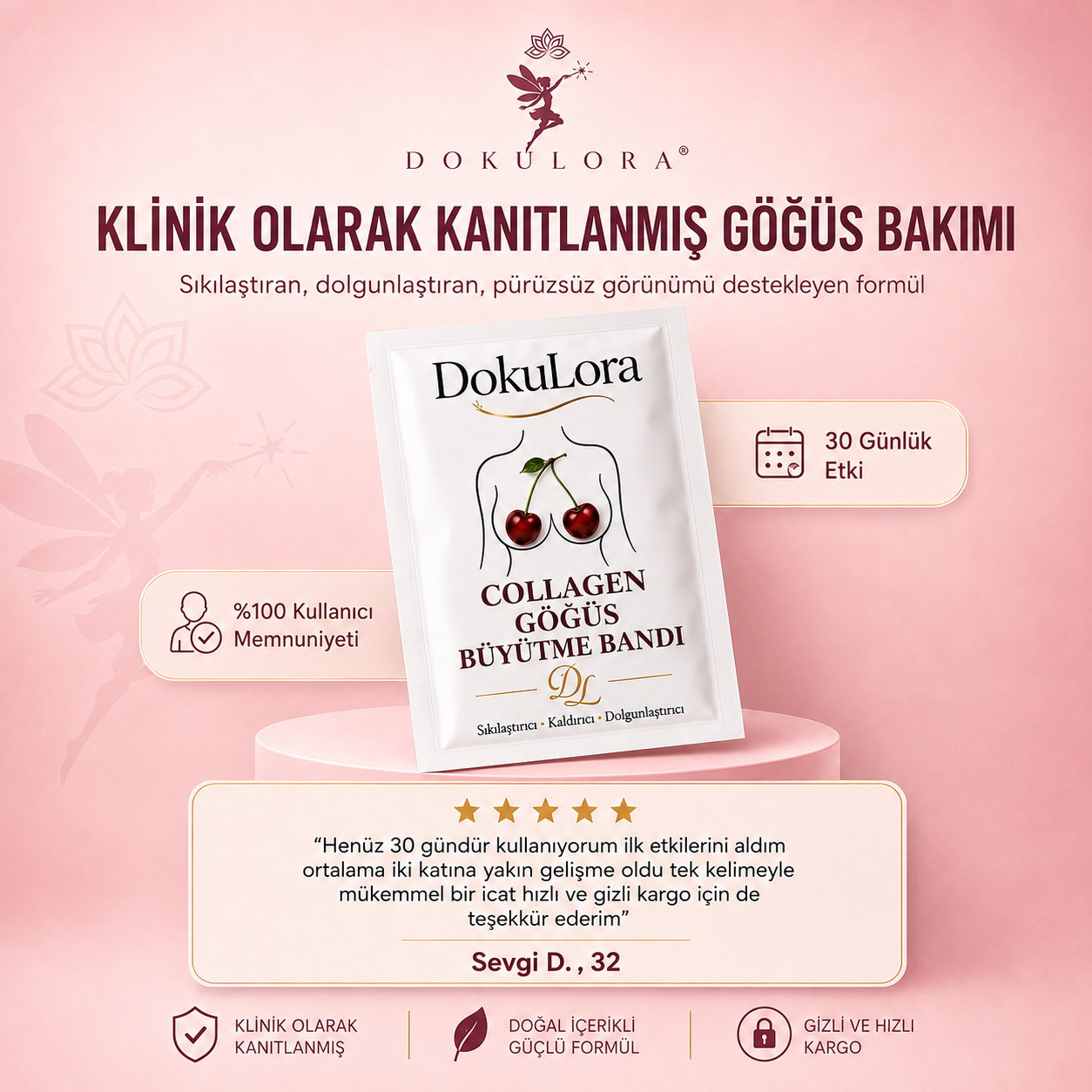 Dokulora® Collagen Göğüs Büyütme Bandı