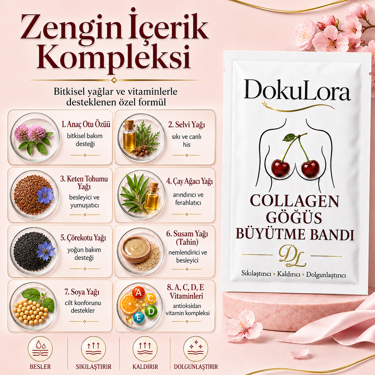 Dokulora® Collagen Göğüs Büyütme Bandı
